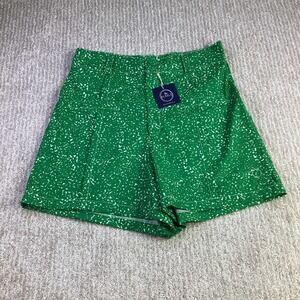 The Bubble Green & White Print Performance Shorts - Moisture Wicking‎ NWT